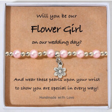 Flower Girl Bracelet Stretchy Thank You Gift
