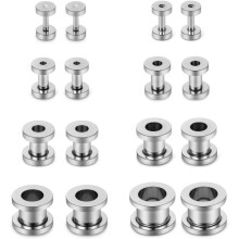 Screw Ear Tunnels Stretching Kit Stainless Steel 16PCS