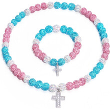 Baseball Necklace 18in Rhinestone Cross for Men and Women