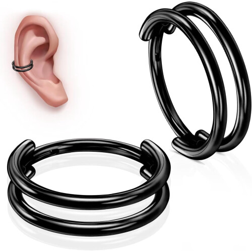 G23 Titanium Conch Piercing Set 16G 8/10/12mm Hypoallergenic