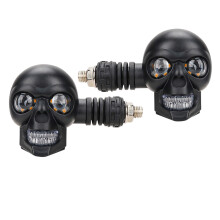 Skull Turn Signals LED 12V 2-Pack Amber/White Waterproof