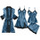 Women's Silk Pajama Set Vintage Solid 4-Piece 1