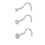 18K Plated Nose Studs Corkscrew Style 3 Pcs 1
