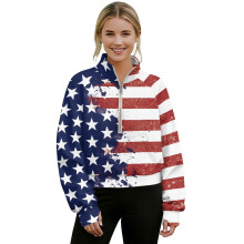 Women's Quarter-Zip Sweatshirt Lightweight Cropped XL