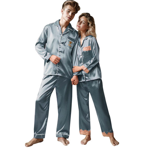 Silk and Coolmax Pajama Sets for Couples 2-Piece