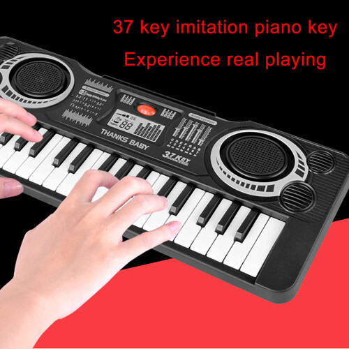 37-Key Portable Piano Keyboard for Beginners Black 1
