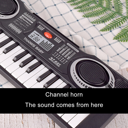 37-Key Portable Piano Keyboard for Beginners Black 2