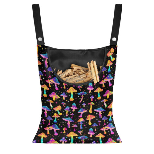 Clothespin Bag Hanging Storage Organizer Soft Laundry