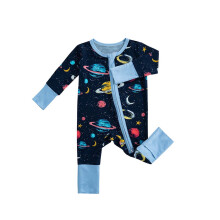 Baby Boys Bodysuit Long Sleeve Zipper Cartoon Pajamas 9-12