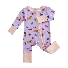 Baby Boys Bodysuit Long Sleeve Zipper Cartoon Pajamas 3-6