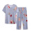 Women's Summer Printed 2-Piece Pajama Set Round Neck Top 1