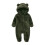 Baby Snowsuit Solid Color Hooded Footed Jumpsuit with 1