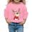 Kids Christmas Pullover Reindeer Print Round Neck Long 1