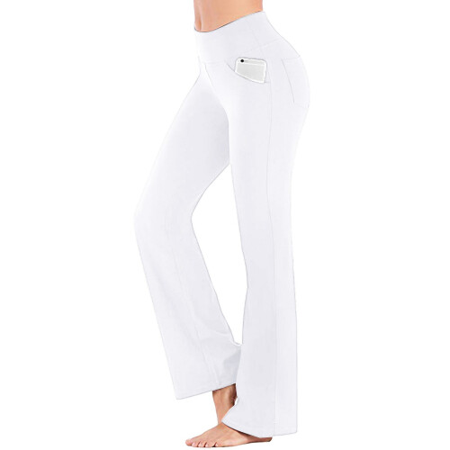 Women's High-Waisted Bootcut Leggings with Pockets, Short 1