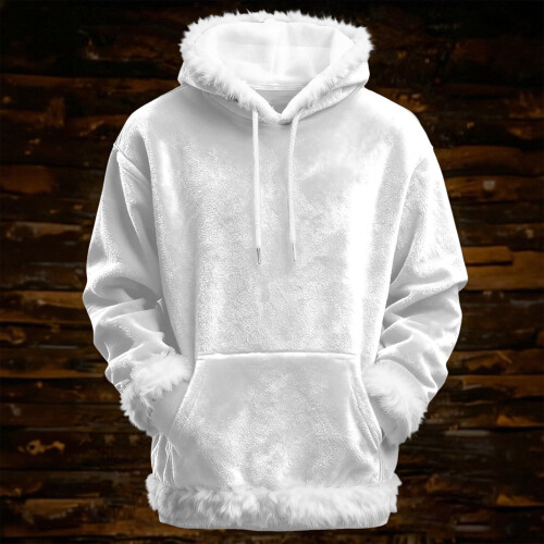 Women's Long Sleeve Pullover Hoodie White Crewneck