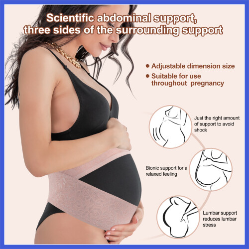 Pregnancy Belly Band Breathable Adjustable X-Large Pink 2