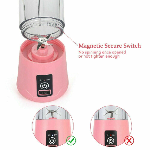 Mini USB Rechargeable Blender 380ml 2200mAh 6-Blade 2