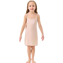 Girls Summer Silk Satin Mini Dress Scoop Neck Spaghetti