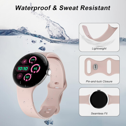 Google Pixel Watch 3 41mm band 2 pack silicone sport strap 2