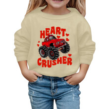 Kids Sweatshirt Cartoon Car Print Round Neck Long Sleeve