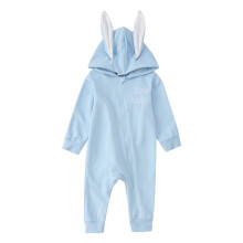 Baby Easter Jumpsuit with Bunny Ears Hood and Zipper