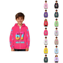 Kids Anime Print Zip-Up Hoodie Long Sleeve Casual Jacket
