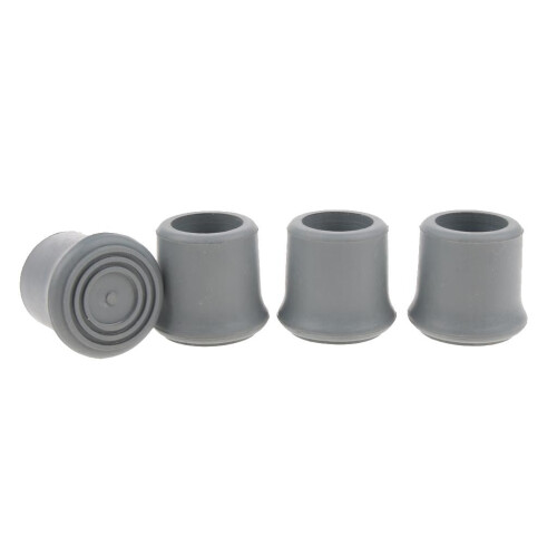 Trekking Pole Rubber Tip End 4 pcs 22mm gray