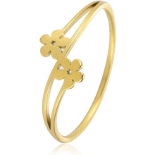 Double Flower Ring Gold Silver Stainless Steel Size 7-11