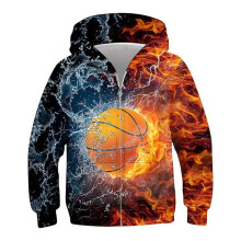 Kids Dinosaur 3D Hoodie Zip-Up Sweatshirt with Pockets