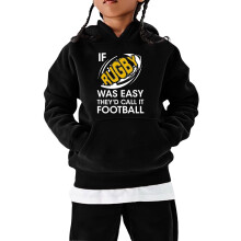 Kids Football Letter Pullover Hoodie Black 7-8 Years