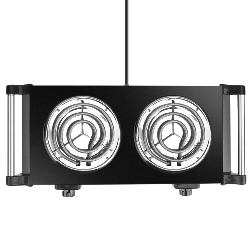 Electric Dual Burner Hot Plate 2000W 5-Temp Black 1