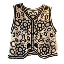 Boho crochet vest for women floral pattern sleeveless