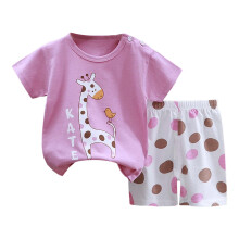 Toddler Boys Girls Cartoon Print Short Sleeve Top and