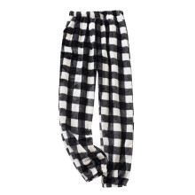 Men's Flannel Plaid Pajama Pants Plush Loose Fit Elastic