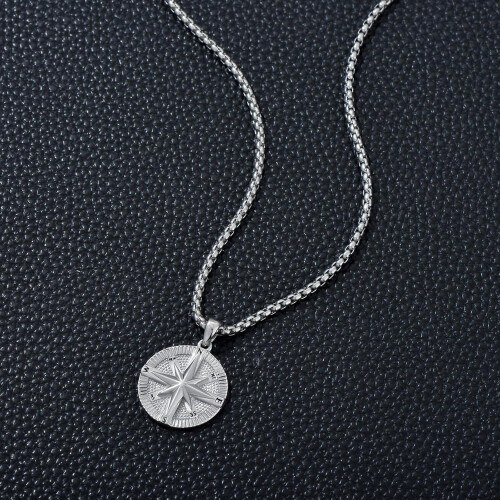 Compass Necklace 925 Sterling Silver Pendant 1