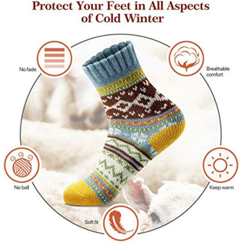 PUMIER Women's Winter Socks - Thick Wool Crew Socks 2