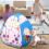 Kids Ball Pit Play Tent Blue Foldable Pop-up with Crawl 4