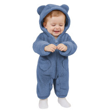 Baby Snowsuit Hooded Fuzzy Jumpsuit for 0-12 Months