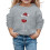Kids Santa Pullover Red Tall Glass Print Round Neck Long 1