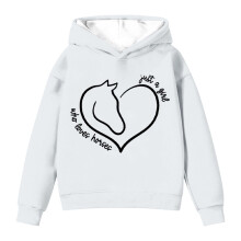 Kids Heart Print Hoodie Sweatshirt Long Sleeve Soft Top