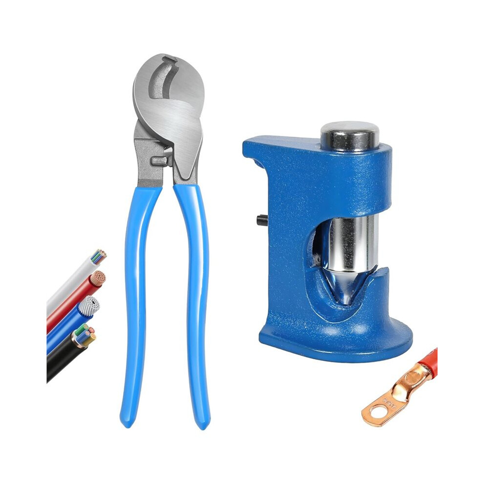 Cable Cutter And Hammer Lug Crimper Tool Kits,Heavy Duty Cable Cutting/Stripping/Crimping For 16 Awg To 4/0 Awg 4713568142537