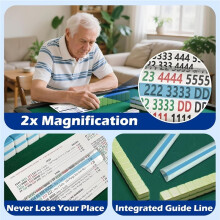 Mahjong Finder Large Card Magnifier with Guiding ,Wide Reading Ruler for American Mahjong Seniors 2 Pack