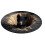 Black Bear Area Rug Round Rustic Wood Texture 32 Inch 2