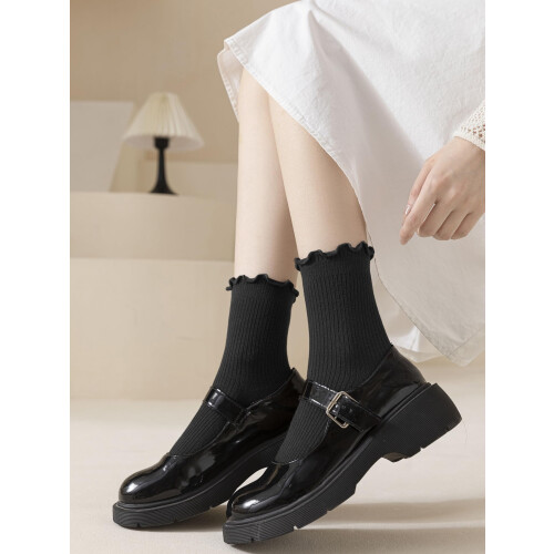 Women's Ruffle Ankle Socks Frilly Quarter Crew Socks 1