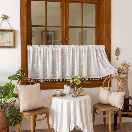 Kitchen Tier Curtains Checkered Light Filtering 24 Inch 2