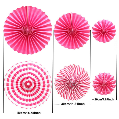 Tissue Paper Hanging Fans Party Decor Set 6 pcs 1
