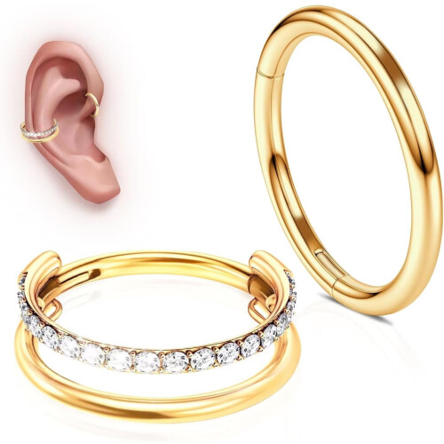 G23 Titanium Conch Piercing Set 16G 8mm 10mm 12mm