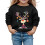 Kids Christmas Pullover Reindeer Print Round Neck Long 1