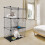 Metal Cat Cage 3-Tier Detachable with 3 Doors 2 Ladders 7