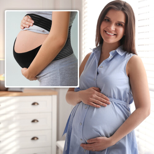 Pregnancy Belly Support Band Breathable Black Medium 1